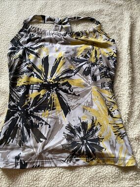 Prana Floral Halter Camisole in Yellow, Black, Gray